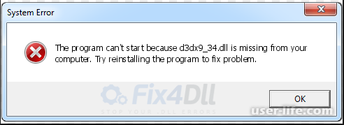    d3dx9 34 dll    (   Windows 7 8 10)