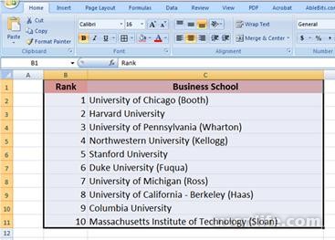 C   Excel