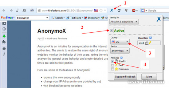 AnonymoX  Firefox Chrome 