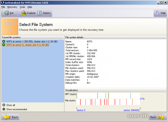   GetDataBack for NTFS FAT